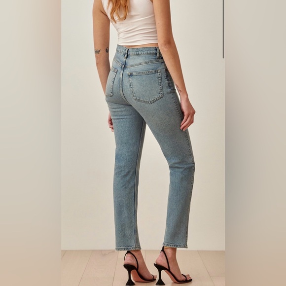 reformation liza high rise straight jean in color huntington - Picture 2 of 9